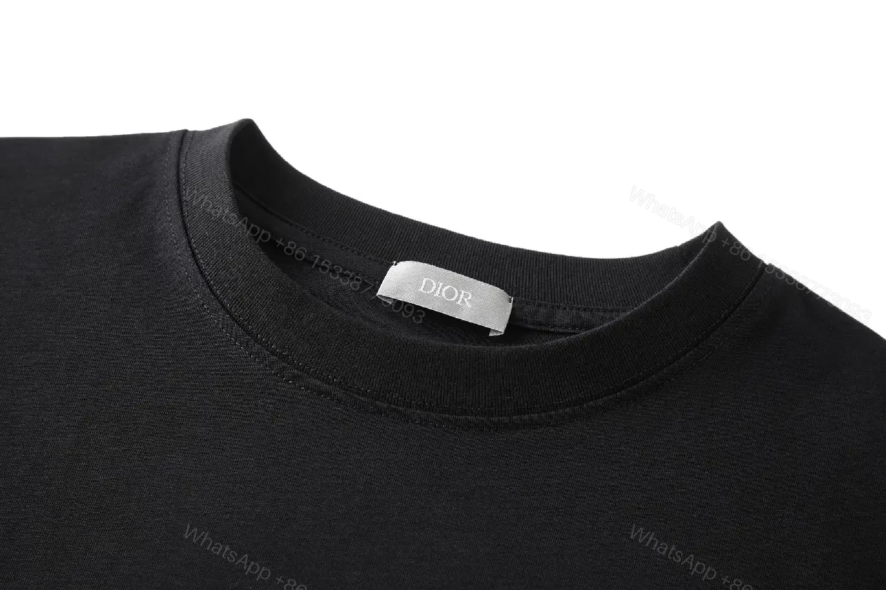 View 8 of Black Cotton Blend Tee — Luxury Graphic, Minimalist Edge