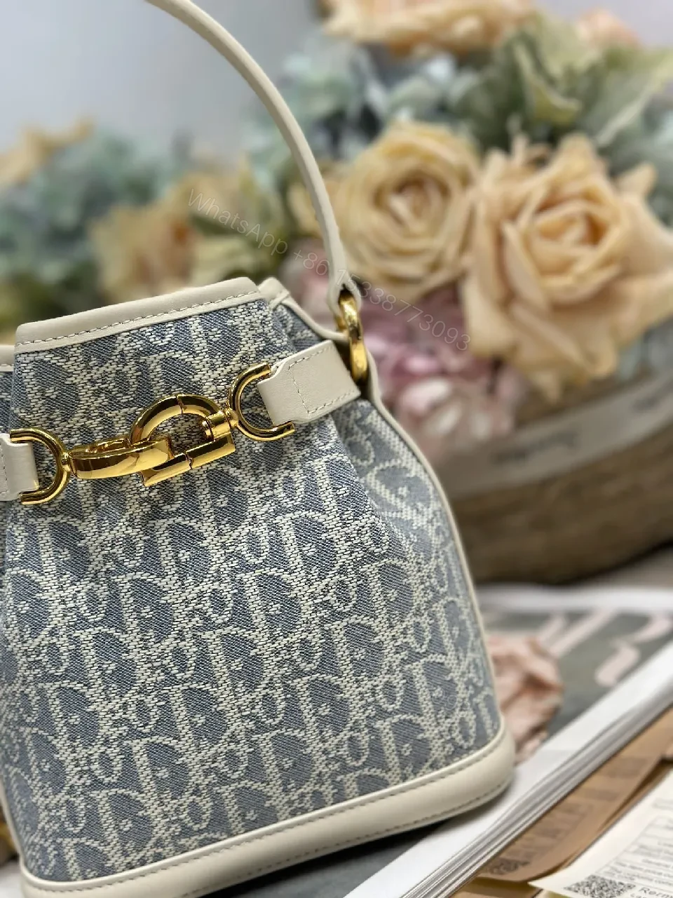 View 9 of Compact Monogram Buckets Bag with Luxe Hardware