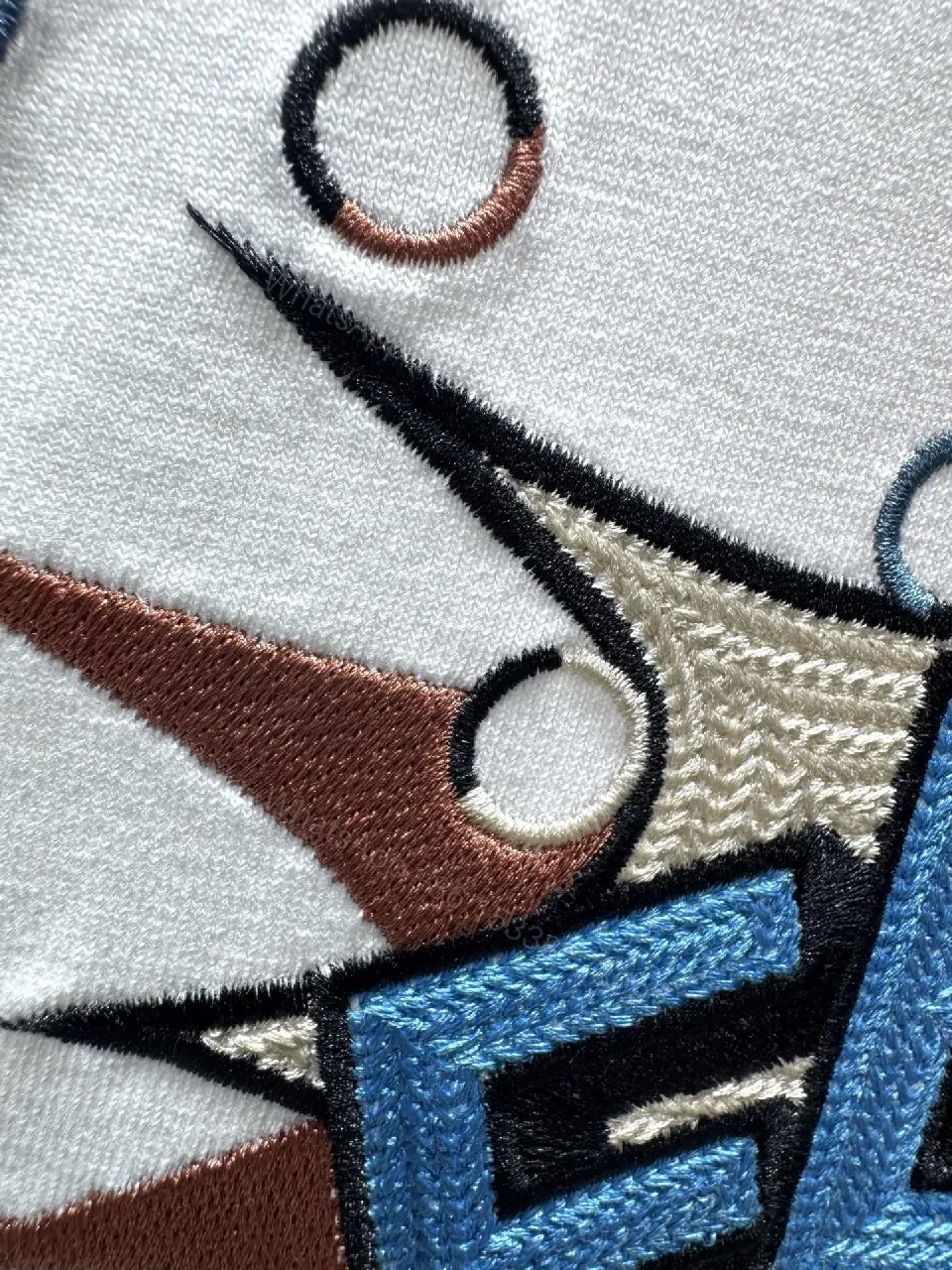 View 5 of White Cotton Tee — Pop Art Fendi Emblem, Graphic Statement Tee