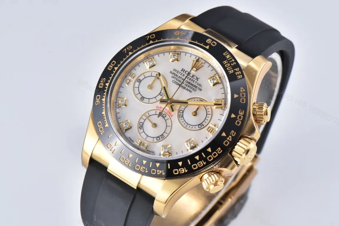 View 2 of BP Factory Clean Factory – **Rolex Gold Daytona Black Rubber Strap