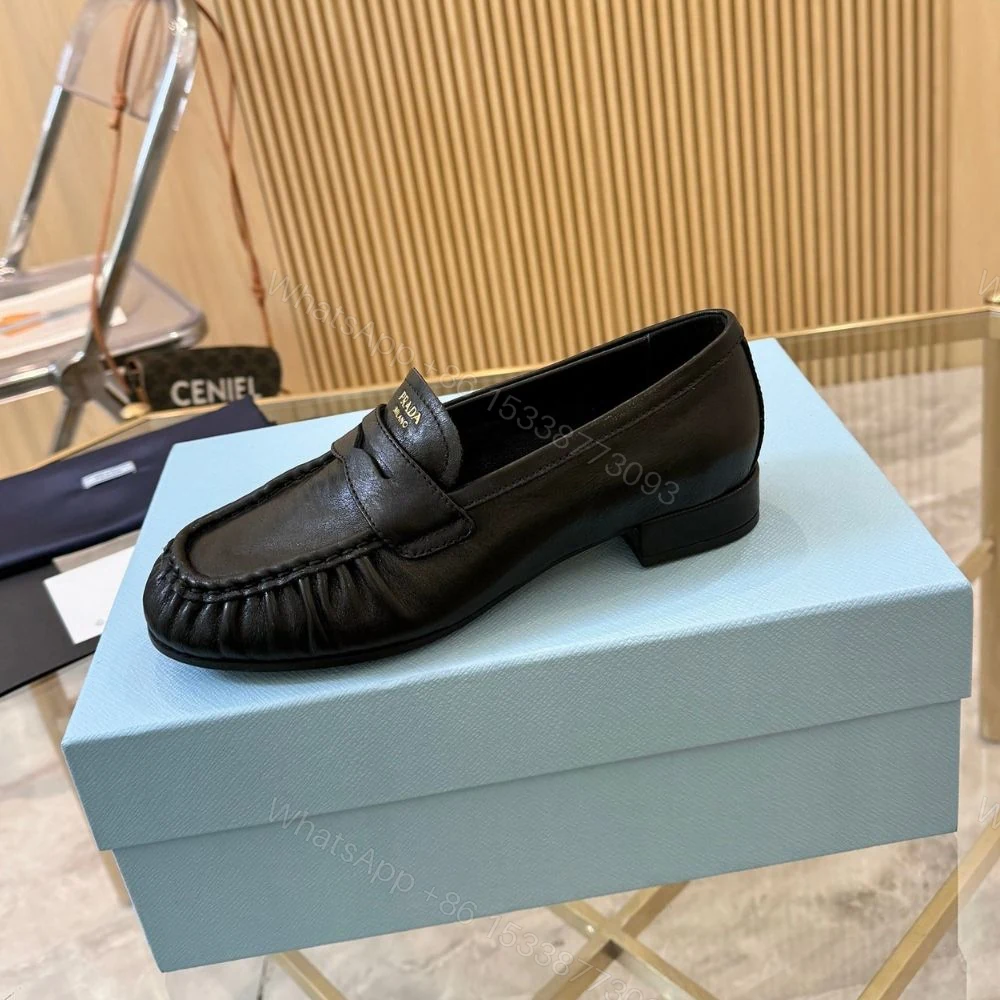View 4 of Prada Leather Loafers Black 1D175O 007 F0002 F 020