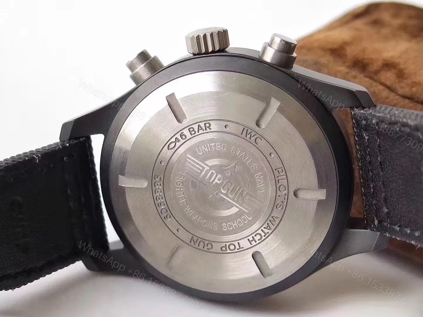 View 6 of IWC Pilot Top Gun Movie Replica Chronograph IW389001 Ceramic Black Dial7750 2022