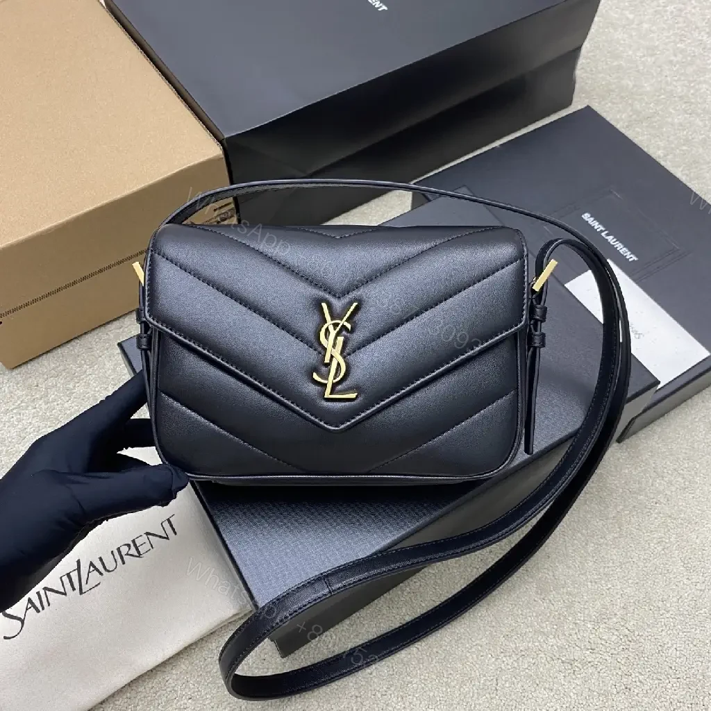 View 5 of Black Leather Envelope Bag - Chevron Quilted Shoulder Style, Crossbody Feature