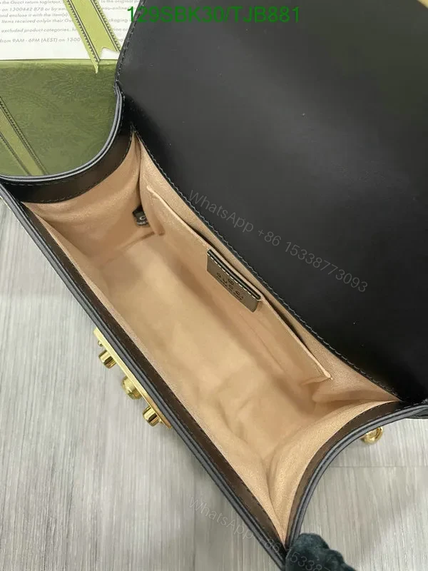 View 7 of Gucci Beige GG Supreme Canvas and Leather Small Shoulder Bag YT528