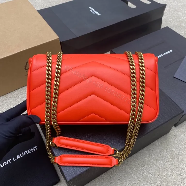View 4 of Coral YSL Quilted Flap Bag: Luxe Everyday Statement