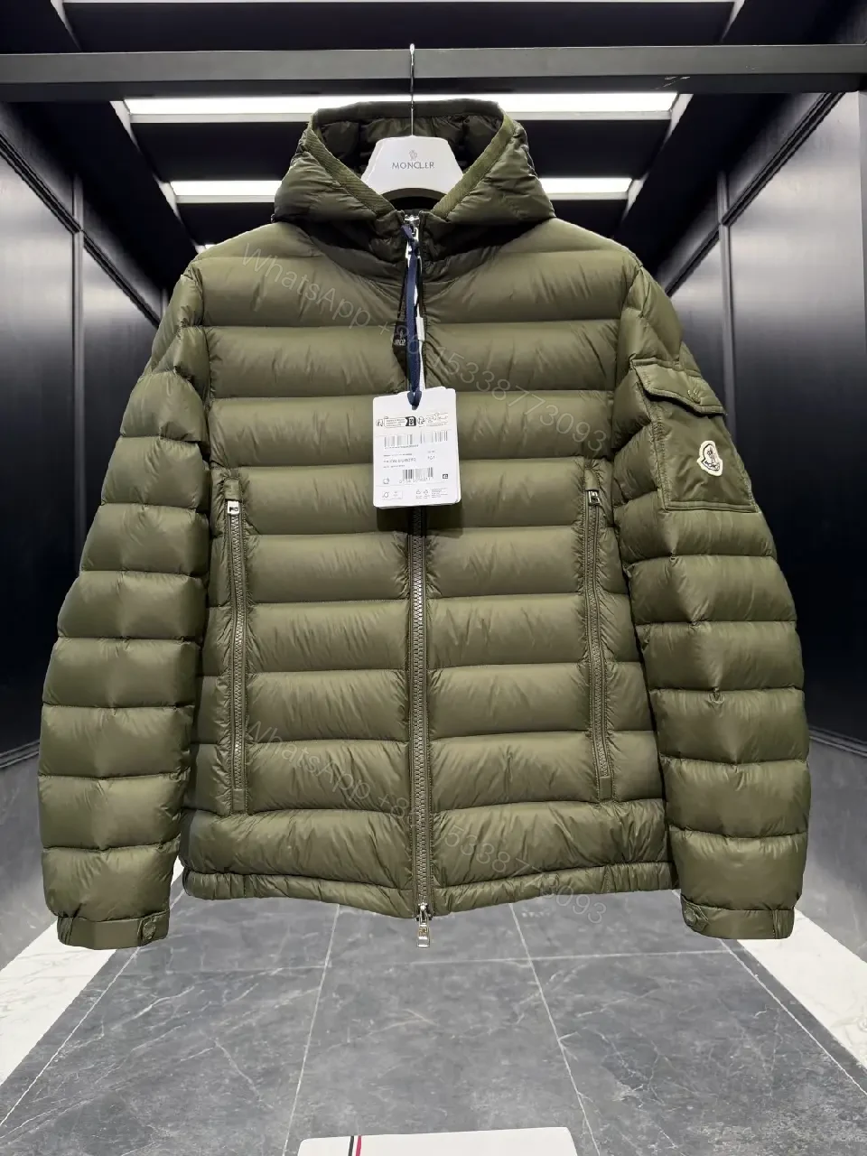 View 4 of Olive Puffer Jacket: Technical Warmth, Luxe Details, Outdoor-Urban