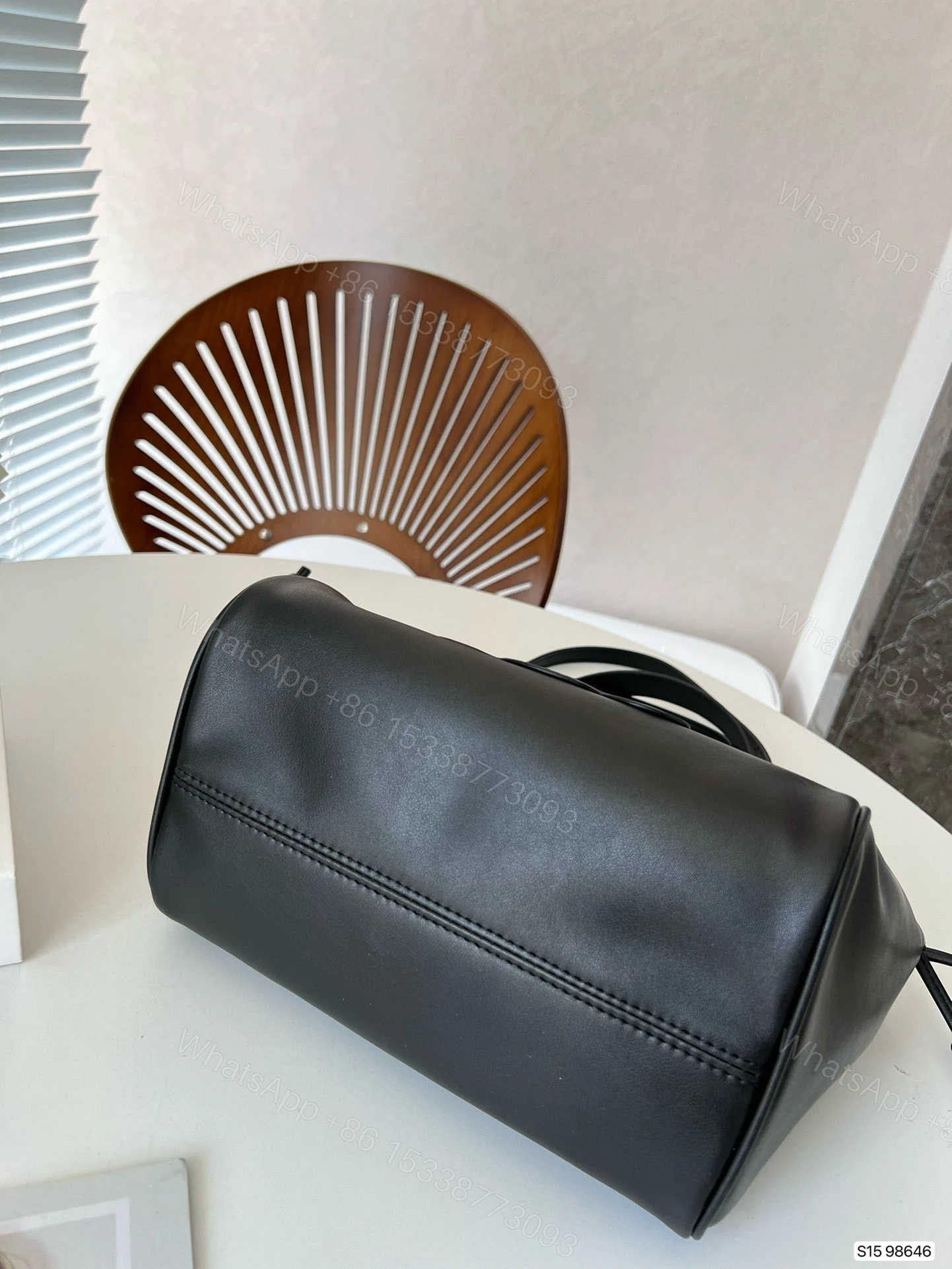 View 4 of CELINE SMALL CABAS DRAWSTRING CUIR TRIOMPHE IN SMOOTH CALFSKIN BLACK 24CM 111013DU338NO