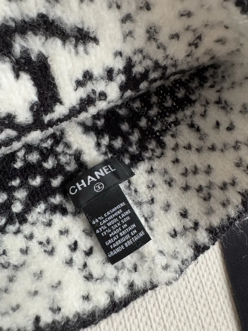View 4 of Patterned Knit Beanie with Signature Motif, Cozy Warmth, Streetwear Ready