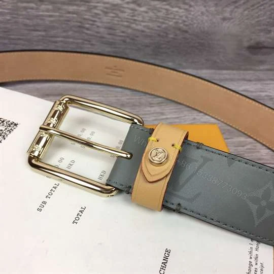 View 8 of LOUIS VUITTON BELT VOYAGER MONOGRAM 35MM GREY – B148