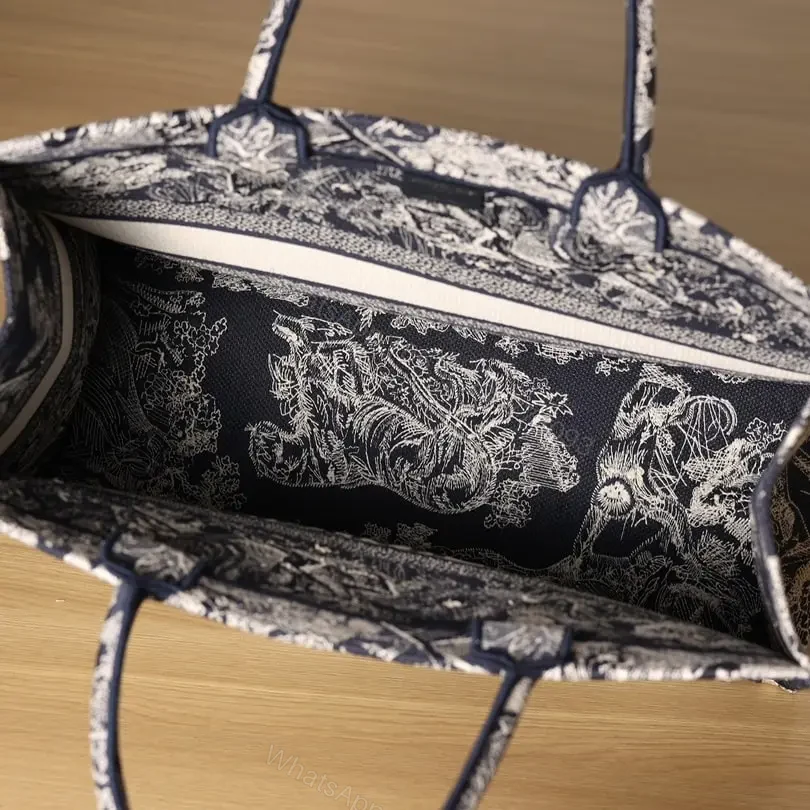 View 9 of 高仿Dior*BookTote系列藍色茹伊手袋L