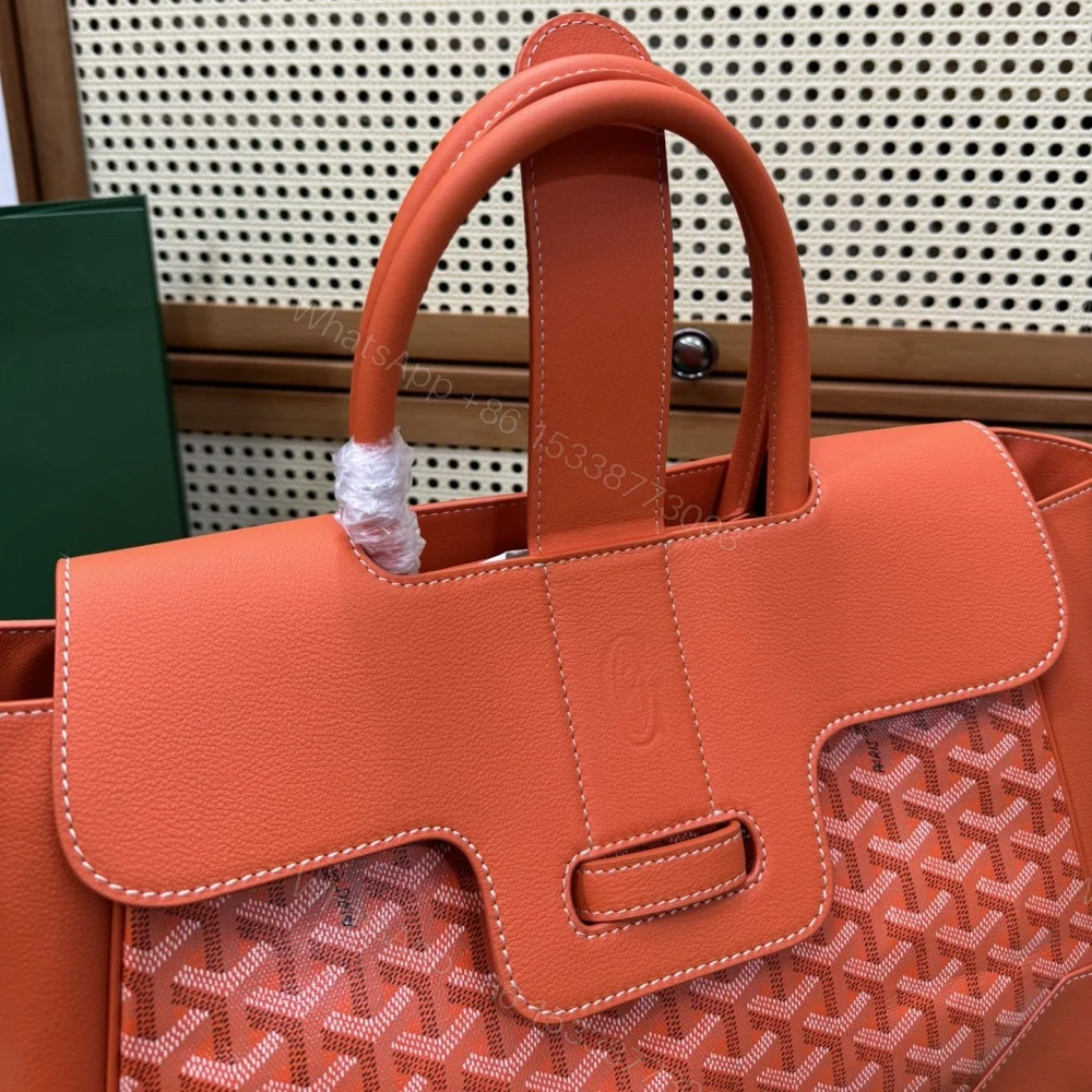 View 6 of 高仿Goyard*SAIGOC7手提托特包雙拼橙紅大號免檢版
