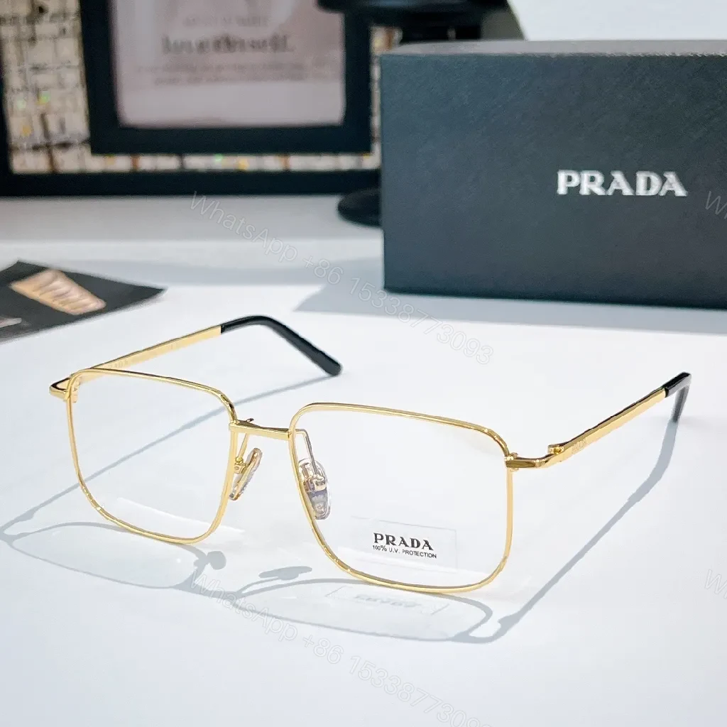 View 8 of Gold-Tone Rectangular Luxury Eyewear: Everyday Prestige Glasses