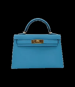 Hermès Kelly II Sellier Mini Bleu Du Nord Madame Gold Hardware — view 1