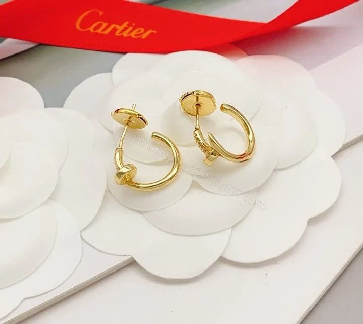 View 5 of Cartier Juste un Clou Full Pavé Hoop Earrings Gold