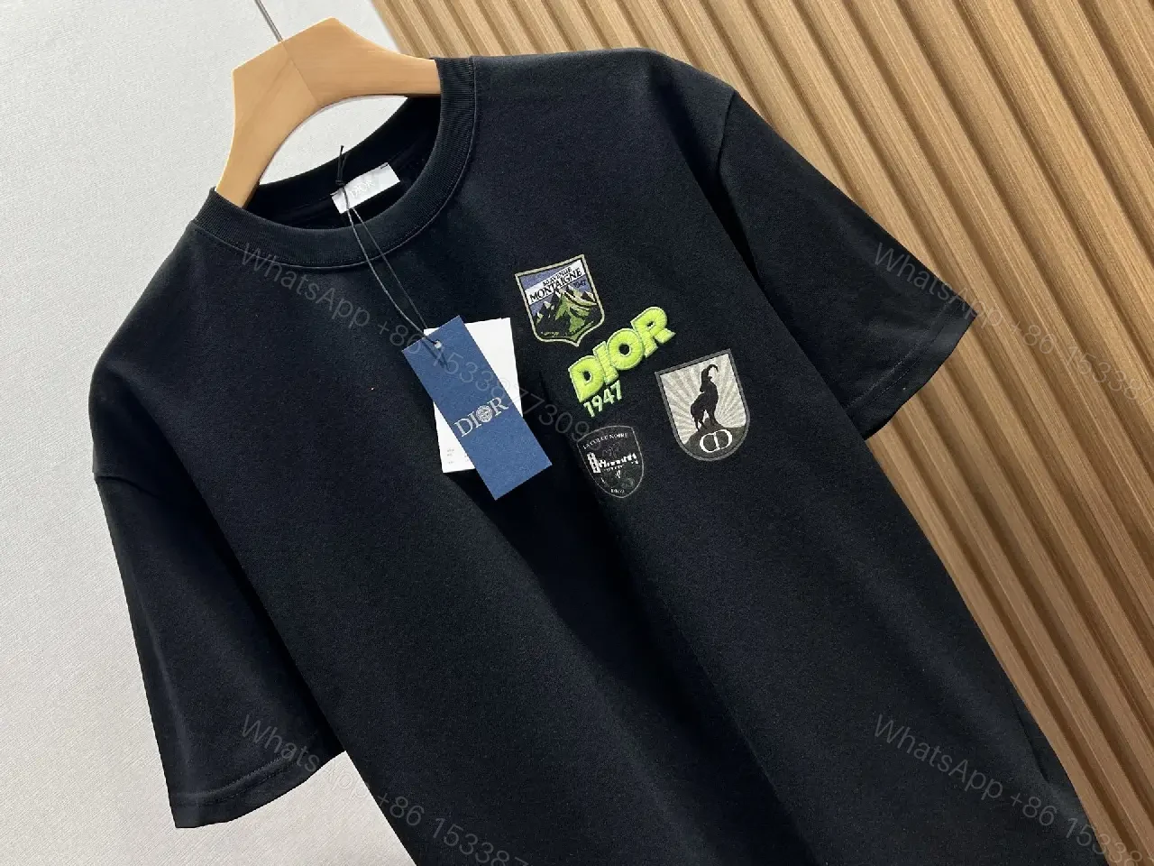 View 9 of Neutral Patchwork Tee: Designer-Emblem Graphic Essential