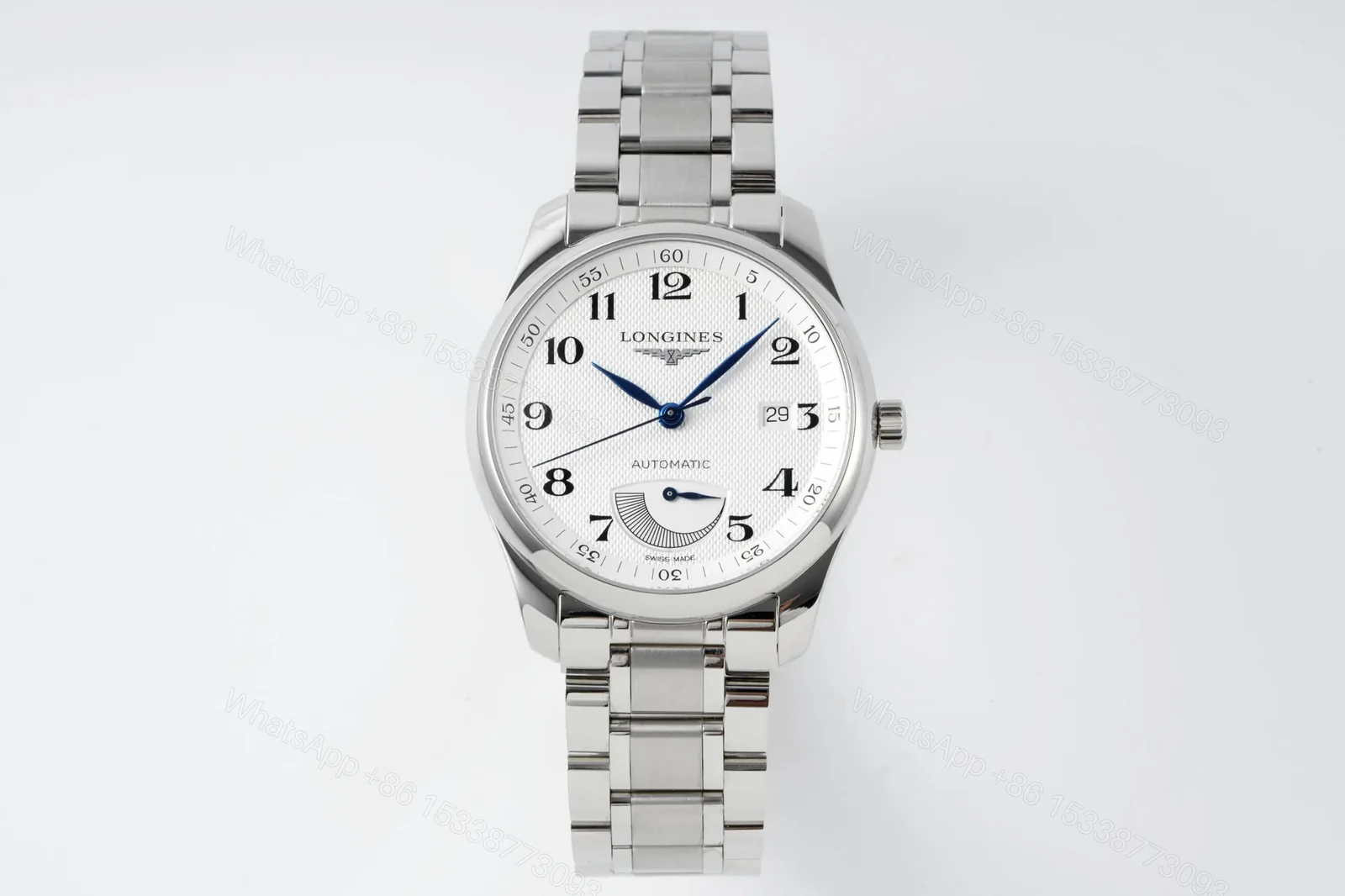 Longines Master Collection Automatic Watch Silver with Blue Hands — view 1