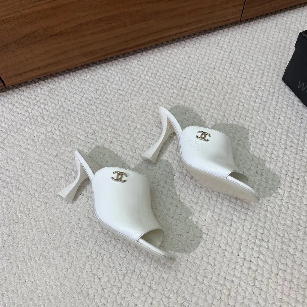 View 2 of White Satin Mules with Logo Hardware – Elevated Everyday Chic