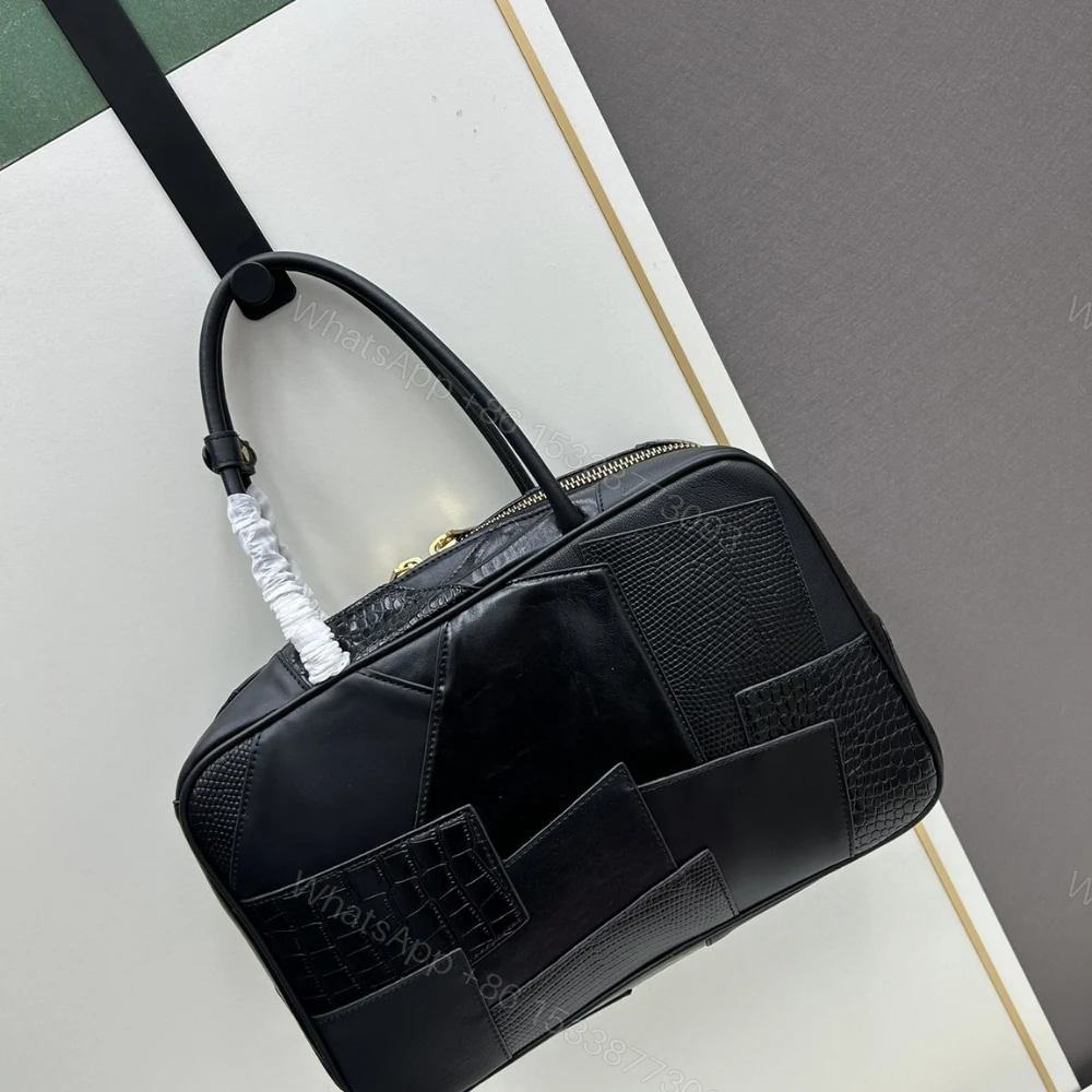 View 3 of MIUMIU PATCHWORK BEAU BAG BLACK 35CM