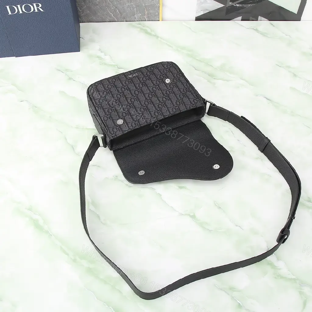 View 4 of Minimalist Crossbody: Monogram Leather, Black, Modern Chic, Durable Ease, Bag