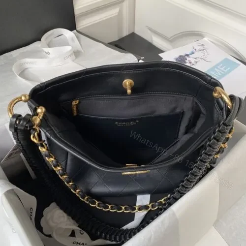 View 2 of Chanel 23A Hobo Calfskin Black