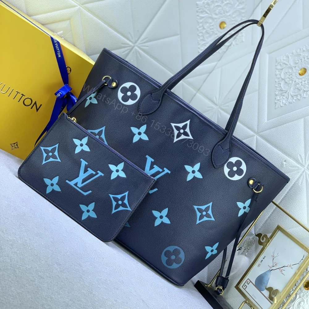 View 3 of Louis Vuitton Neverfull MM Blue 31Cm M46514