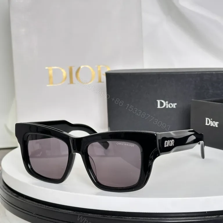 View 2 of Bold Block-Frame Sunglasses with Monogram Detailing