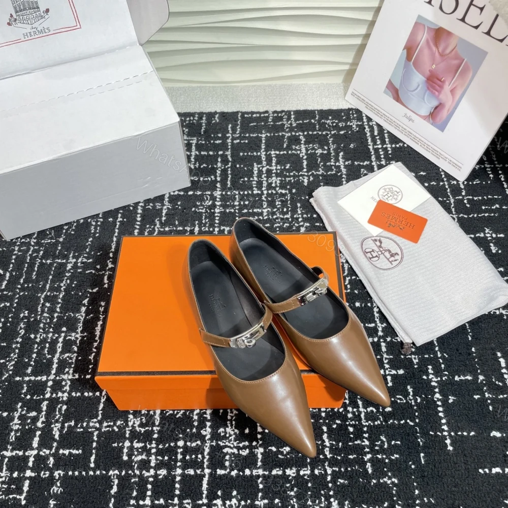 View 5 of 高仿Hermes*Kelly系列H251002Z03小牛皮休閒單鞋木色免檢版