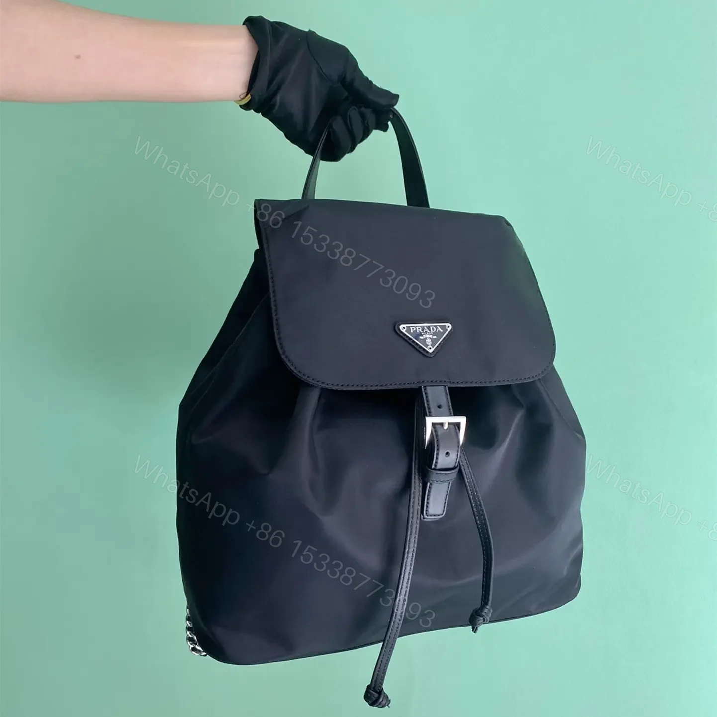 View 7 of 高仿Prada中古背包1BZ830黑色大號免檢版