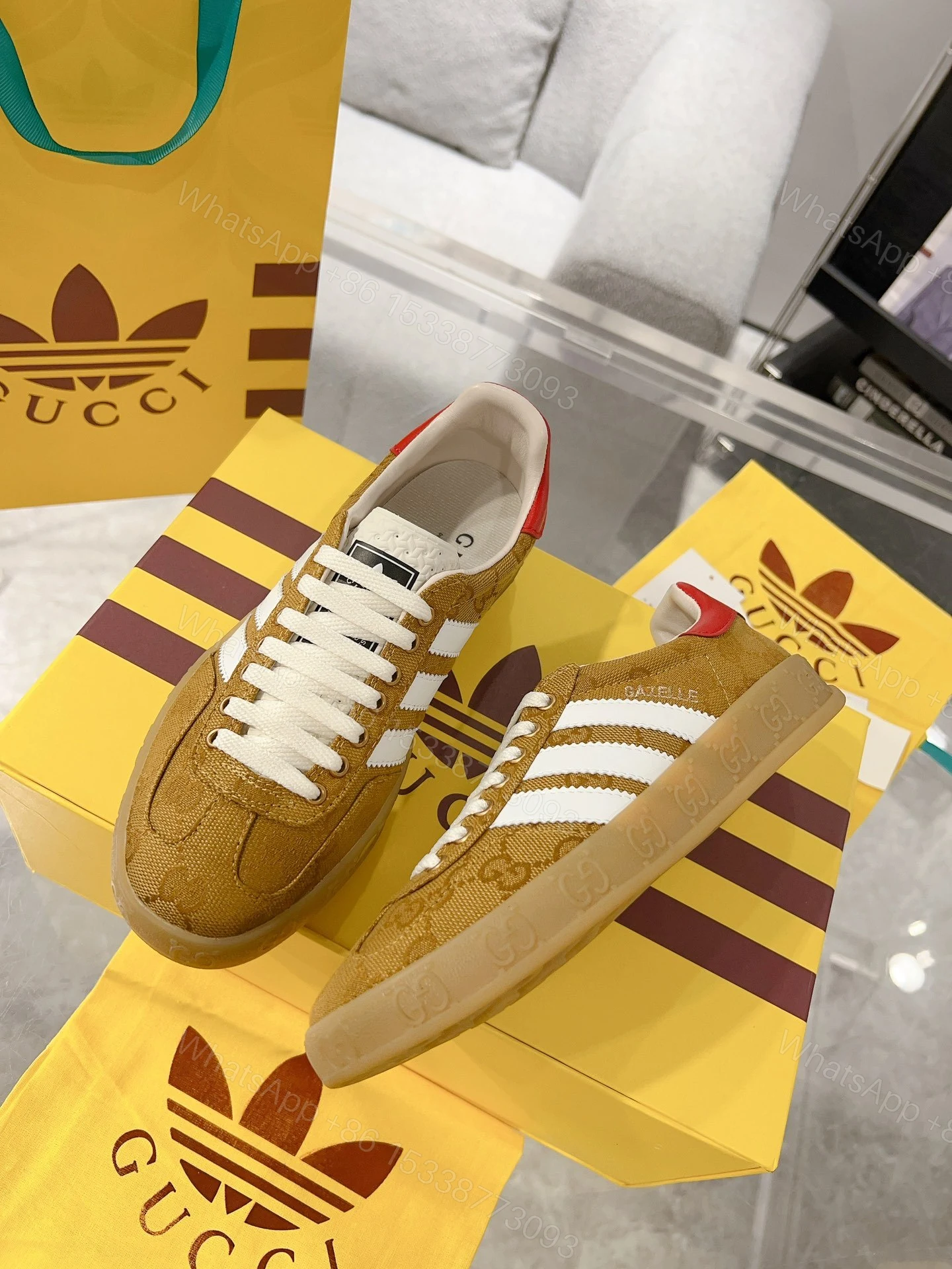 View 3 of Gucci Gazelle ‘Brown Sneaker