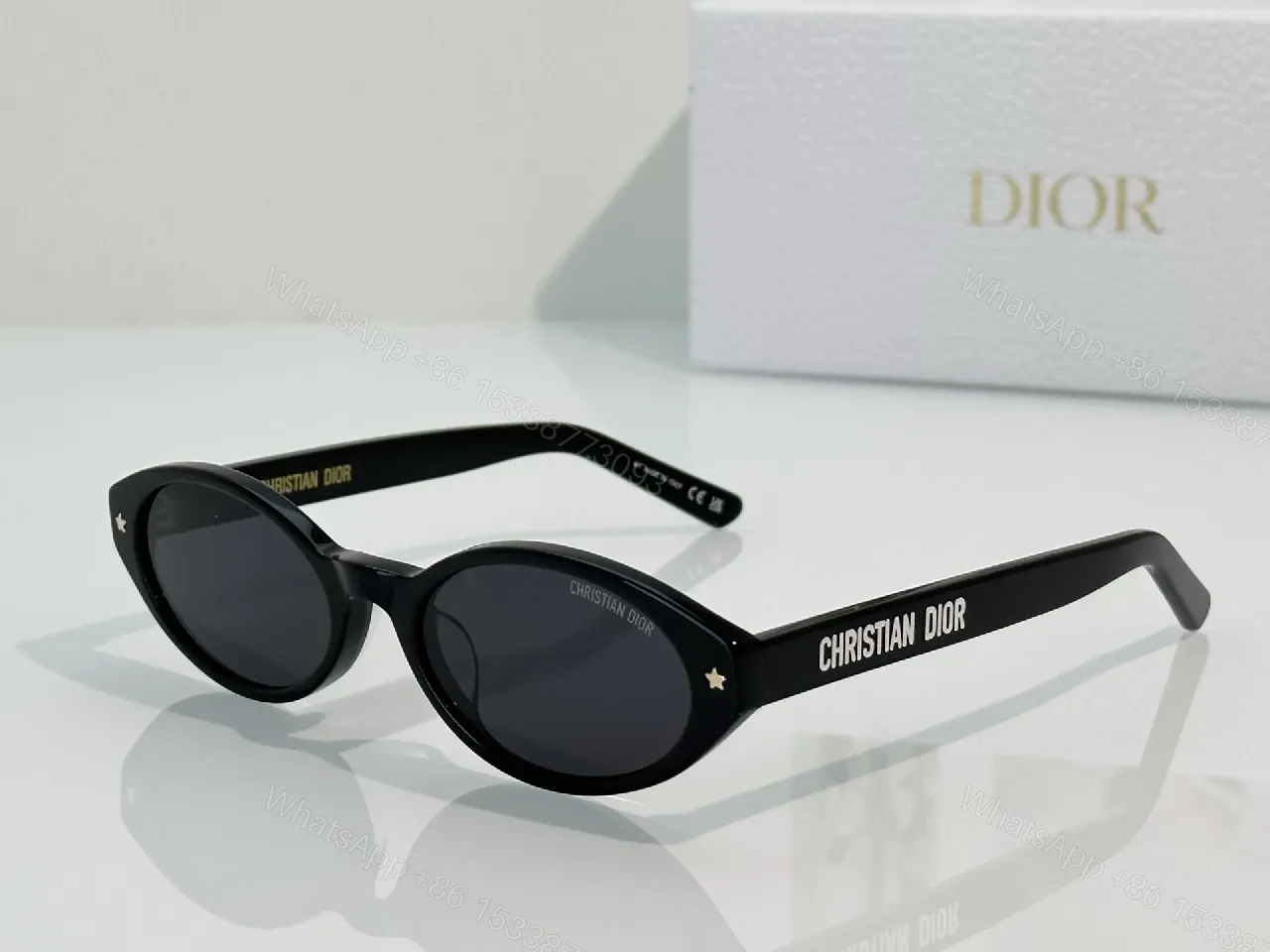 View 3 of Round Polarized Sunglasses - Black Acetate, Luxe, Designer-Inspired