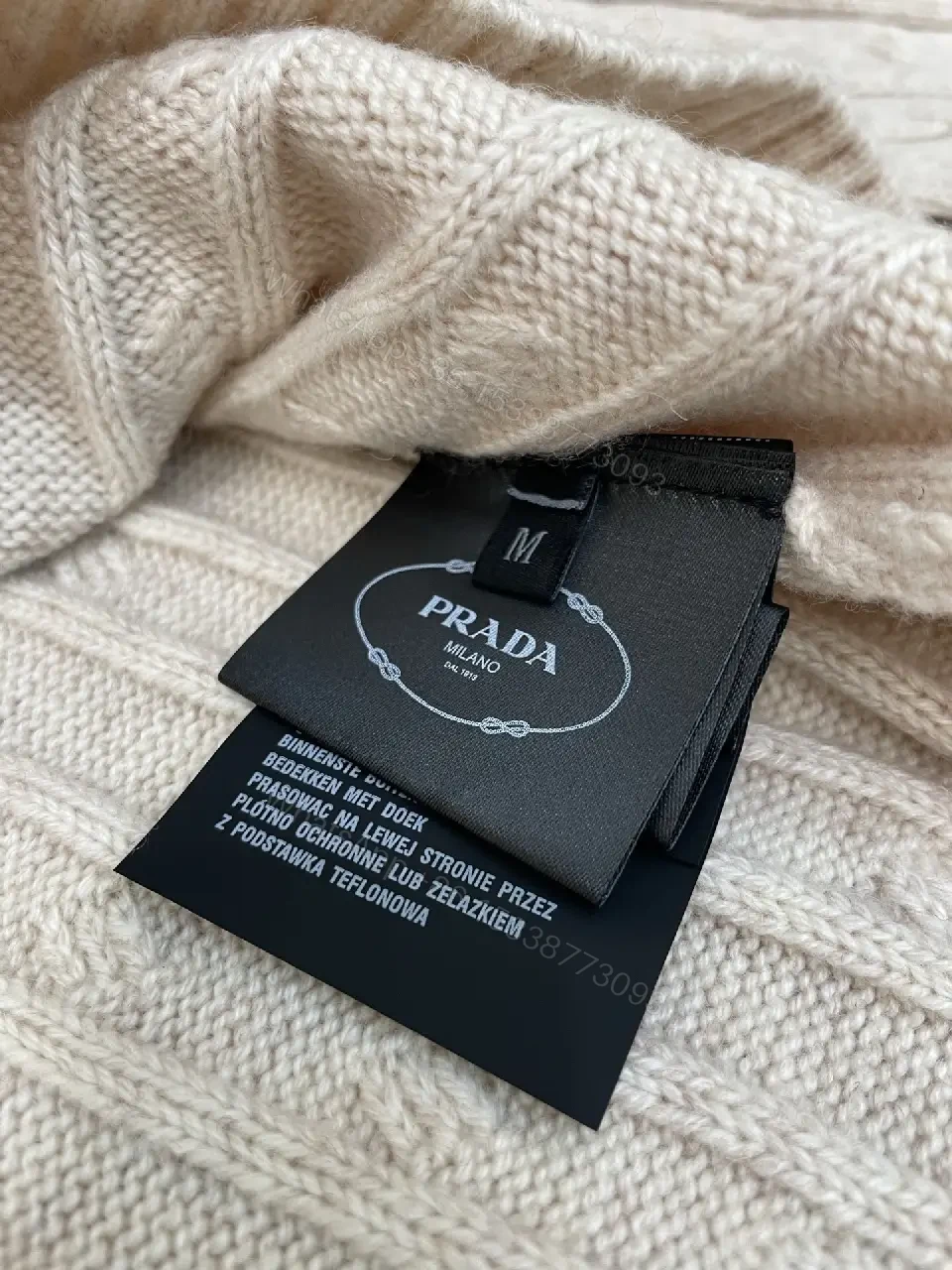 View 7 of Neutral Cable-Knit Crewneck Sweater with Texture