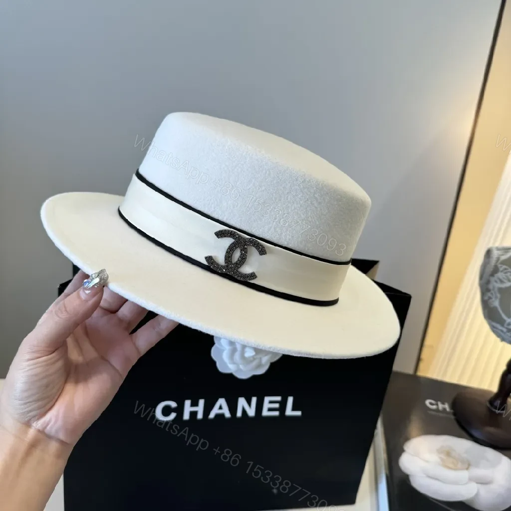 View 10 of Crisp White Wool Fedora with Black Grosgrain Band