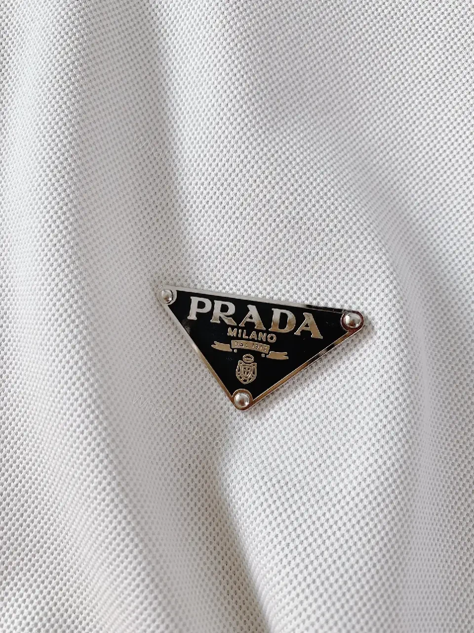 View 8 of Cream/off-white Classic Polo Shirt with Logo Embroidery