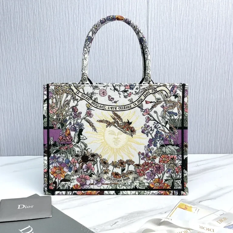 View 7 of Bold Floral Luxury Tote: Dior Patterned Tote for Everyday Opulence