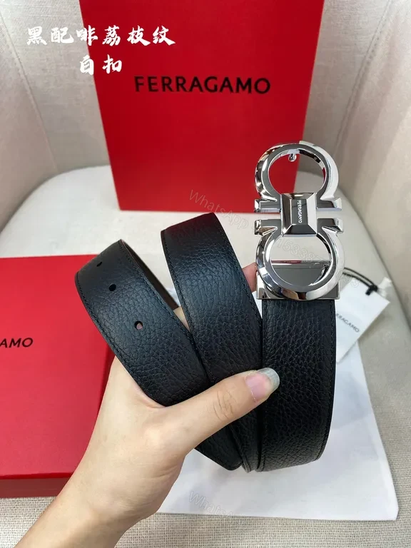 Premium Black Leather Belt with Signature Hardware Belt — view 1