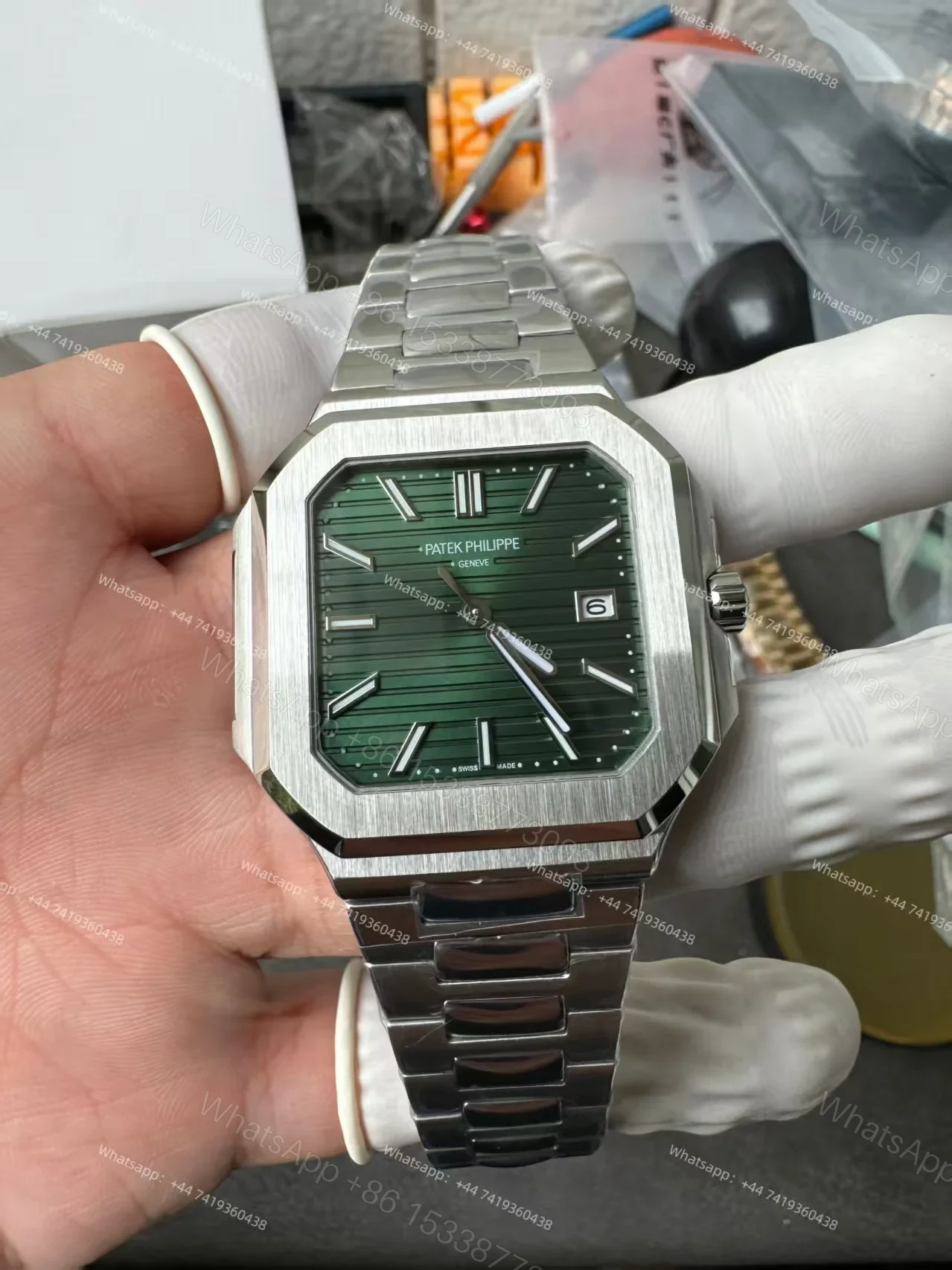 View 10 of Patek Philippe Super Clone Cubitus 5821/1A-001 Green Dial 45MM