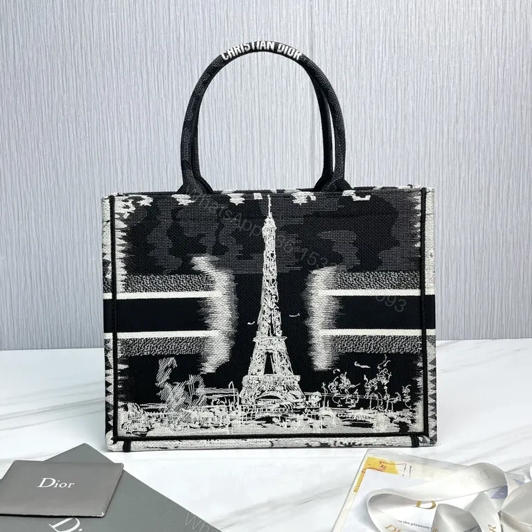 View 3 of Bold Icon Dior Tote: Luxury Graphic, Top-Handle Bag