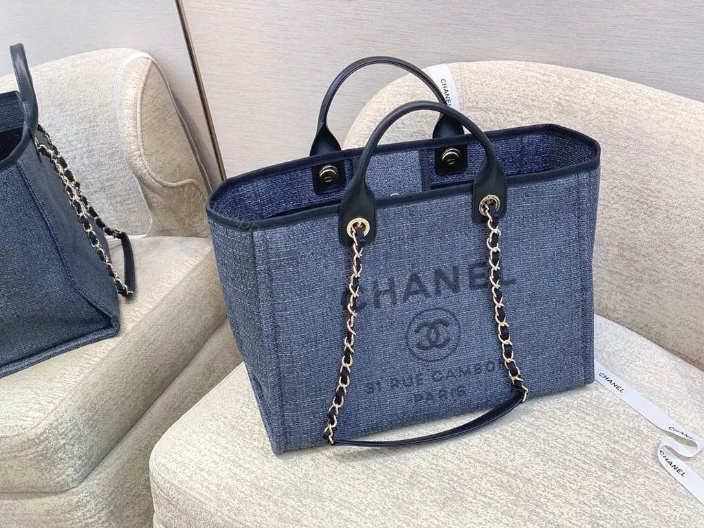 View 6 of Chanel-Inspired Denim Tote: Luxe Everyday Carry Bag