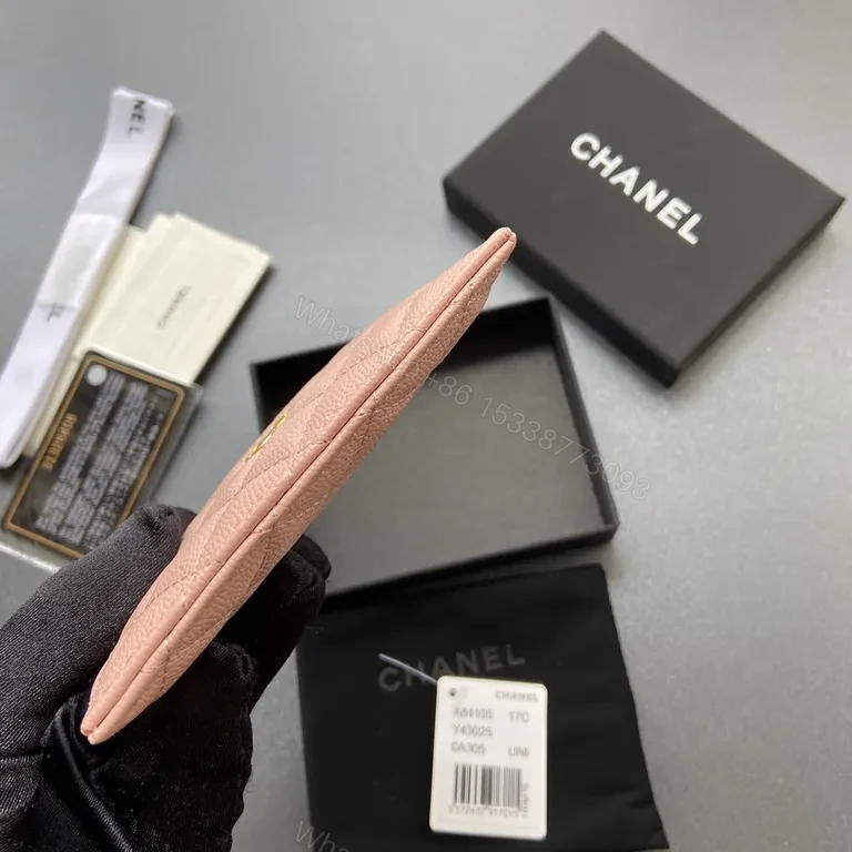 View 4 of Soft Pink Chanel-Quilted Cardholder Wallet: Everyday Luxury