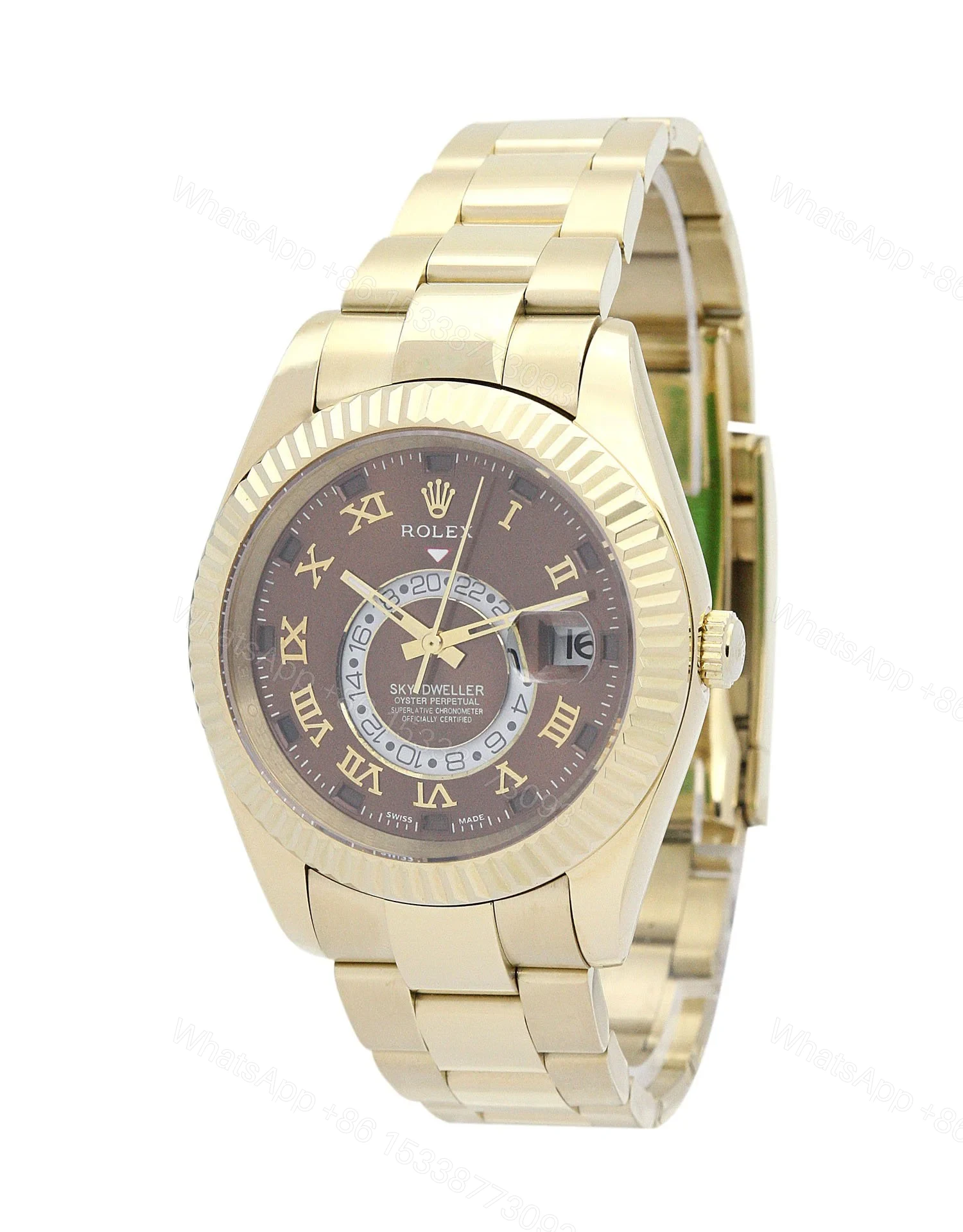 View 2 of Replica Rolex Sky-Dweller Brown Dial 326938