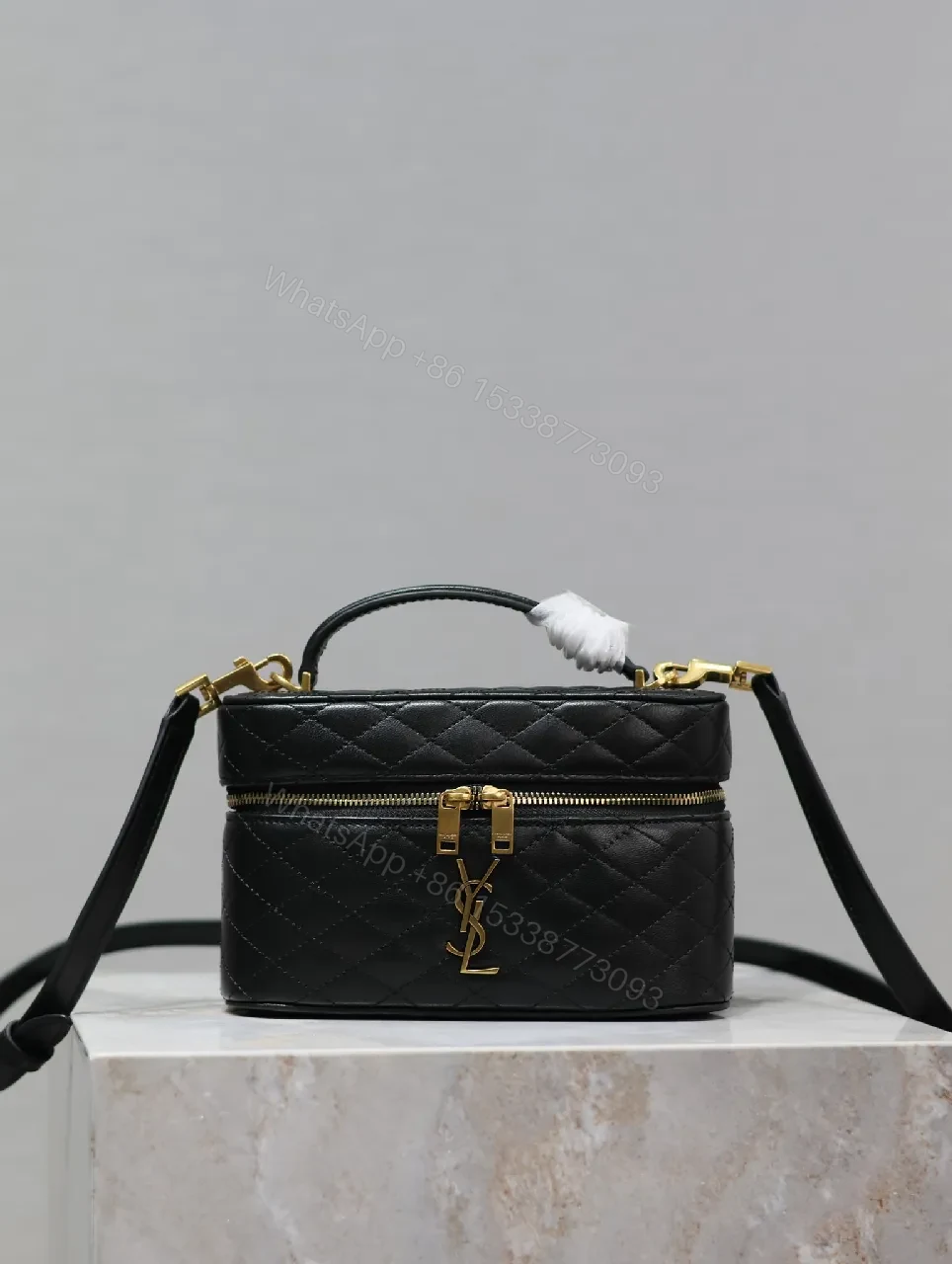 Quilted Calfskin Mini Crossbody with Gold Hardware Luxury — view 1