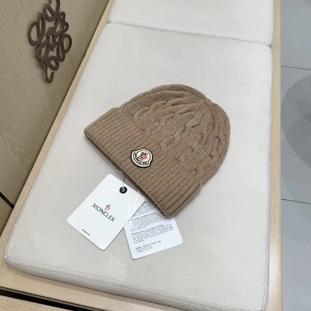 View 7 of Taupe Cable Knit Beanie – Subtle Luxury, All-Season Warmth