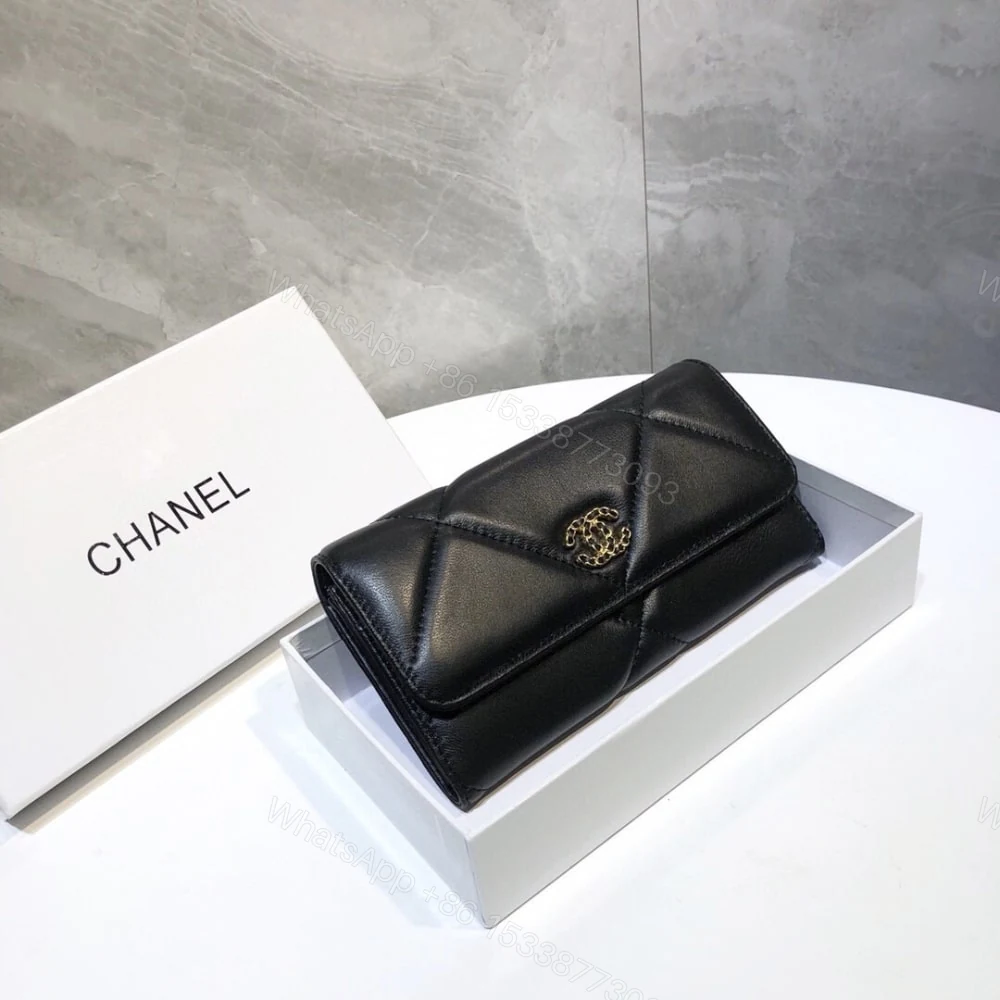 View 2 of Chanel 19 Flap Long Wallet Black 19Cm