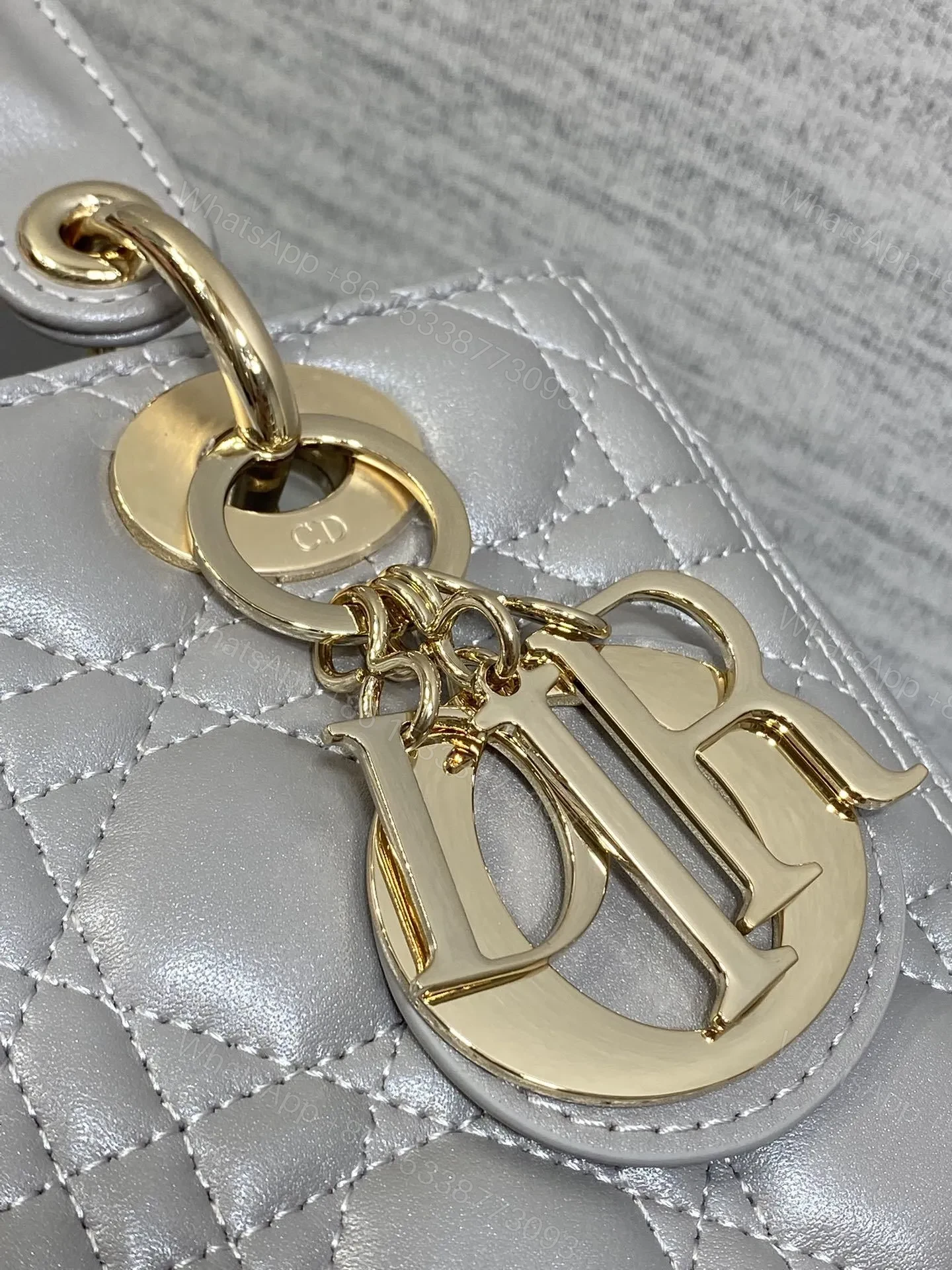 View 3 of Dior Medium Lady in Grey Gold Hardware