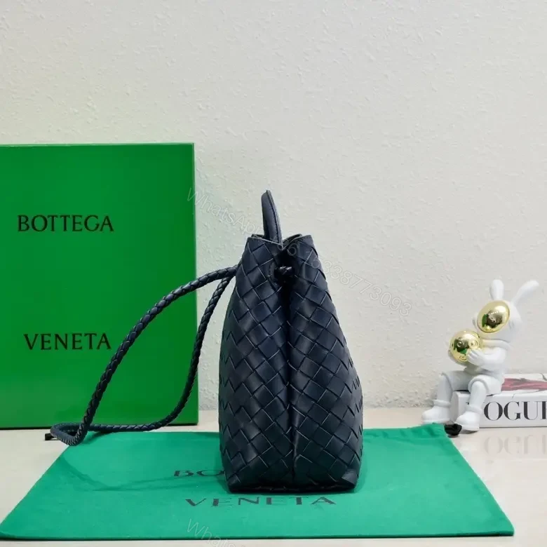 View 5 of Woven Leather Tote: Luxe Structured, Subtle Hardware Accent