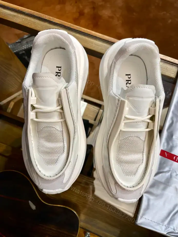 View 5 of PRADA BRUSHED LEATHER SNEAKERS BIKE FABRIC SUEDE – PRD014