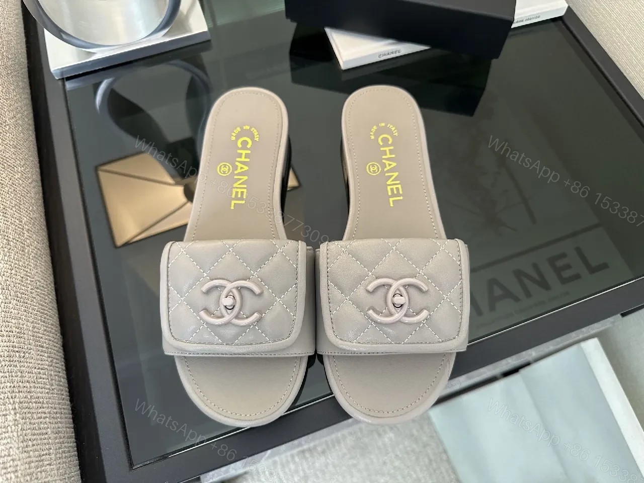 Quilted Sliding Sandals: Luxe Comfort & Signature Detail — view 1