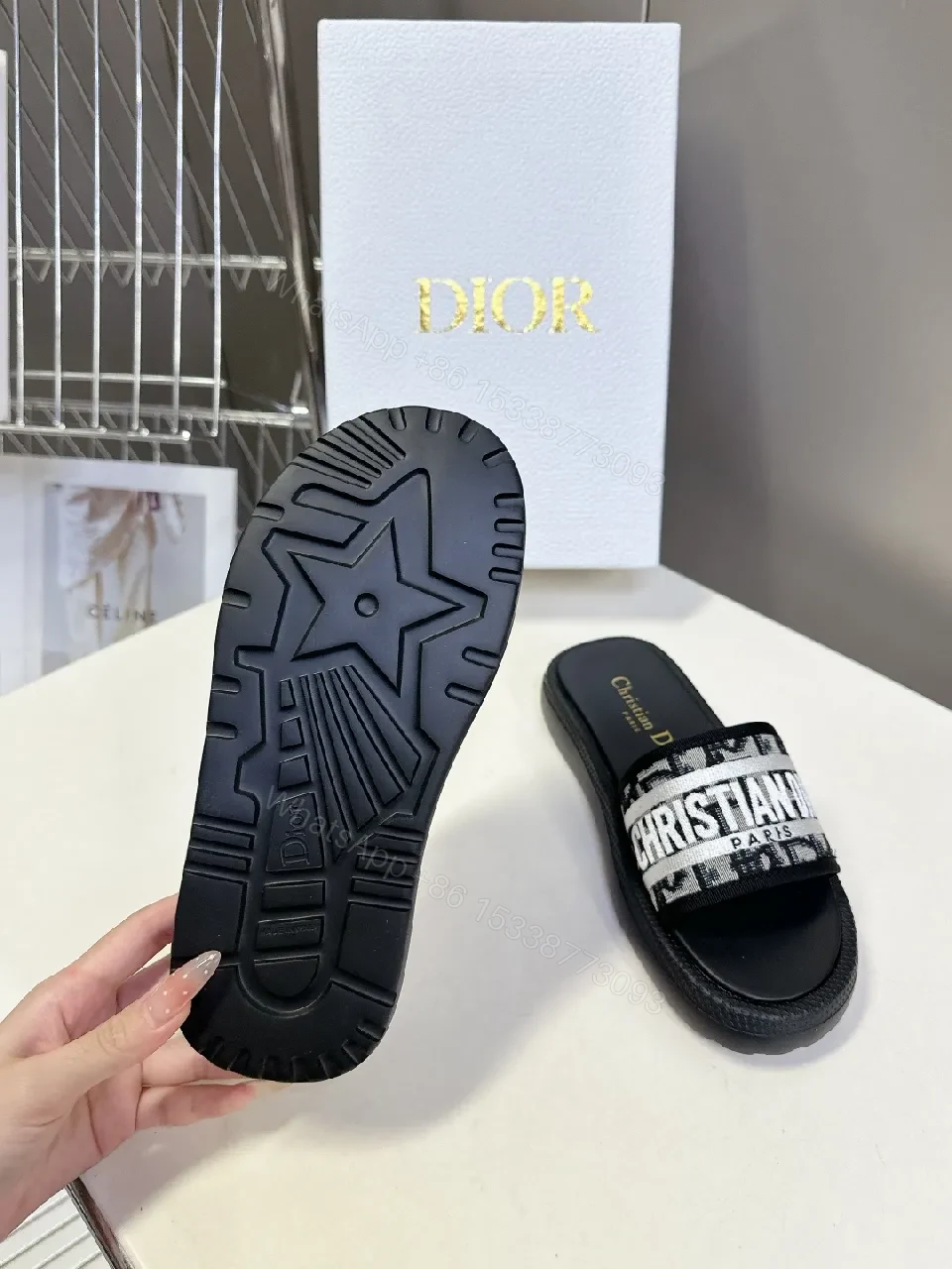 View 5 of Logo-Stripe Slides: Luxe Comfort Casual Slide