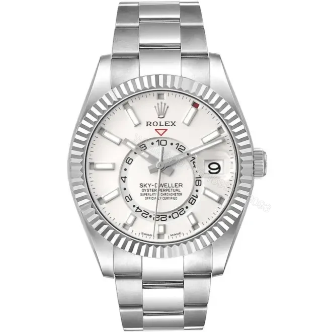 Rolex Sky Dweller White 42mm Dial Steel Mens Watch — view 1