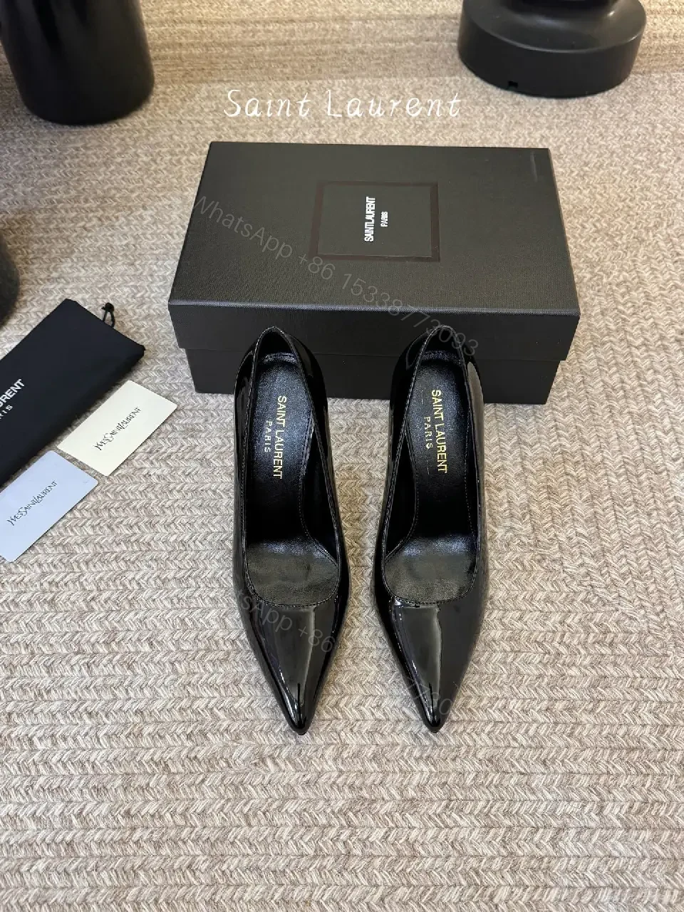 View 5 of Satin Black Pointed-Toe Pumps: Sophisticated, All-Day Comfort
